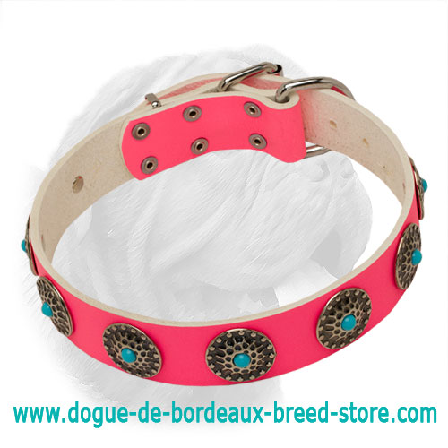 High Grade Pink Dogue de Bordeaux Collar