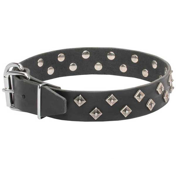 "Galaxy Pyramids﻿" Leather Dogue de Bordeaux Collar