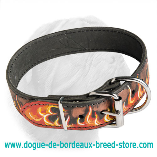 Flamed Dogue de Bordeaux Handcrafted Collar