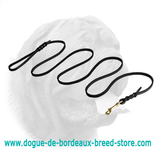 Braided Leather Leash for Dogue de Bordeaux