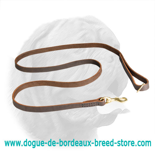 Leather Stitched Dogue de Bordeaux Leash
