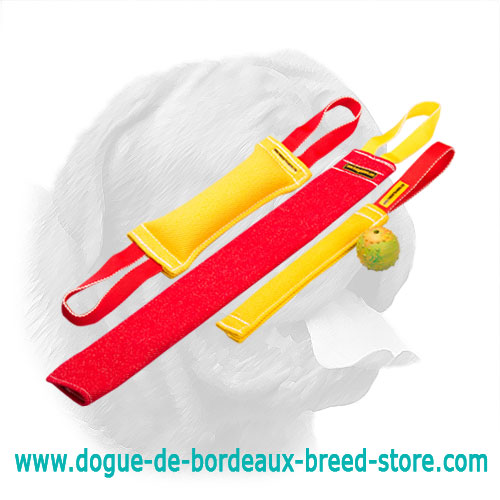 Splendid Dogue de Bordeaux Set of French Linen Bite Tugs