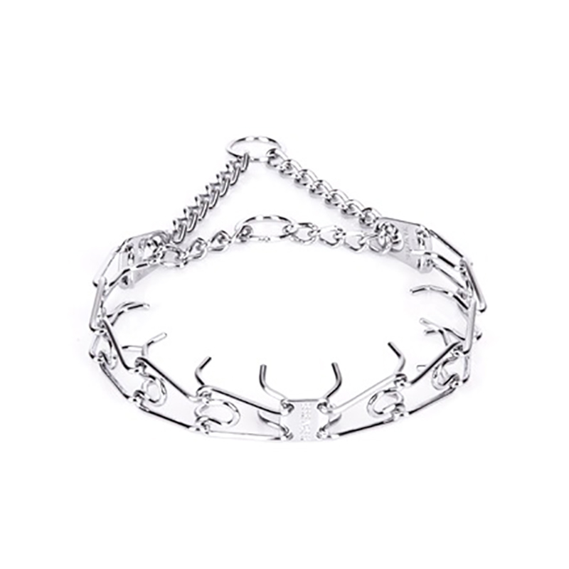 "No Pulling" Herm Sprenger Chrome Plated Steel Pinch Prong Collar - 1/8 (3 mm) Wire Gauge