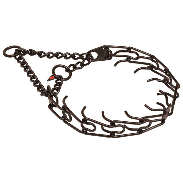 Strong Herm Sprenger Dogue de Bordeaux Pinch Prong Collar of Black Stainless Steel - 2.25 mm (1/11 inch)
