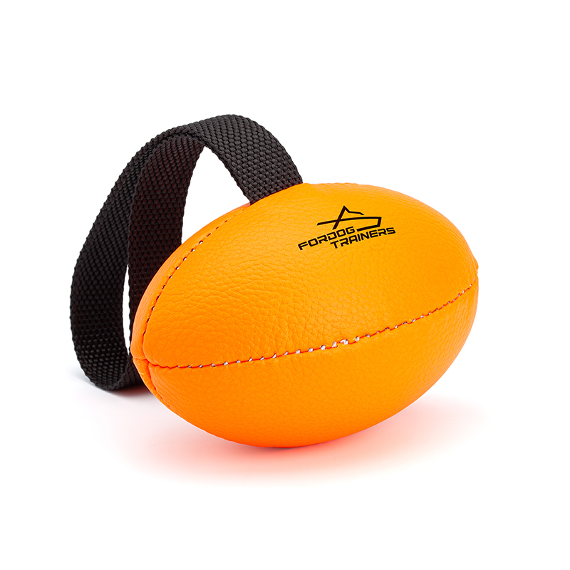 Inflatable Rugby Football Dog Toy - Orange - 4" (10cm) - Click Image to Close