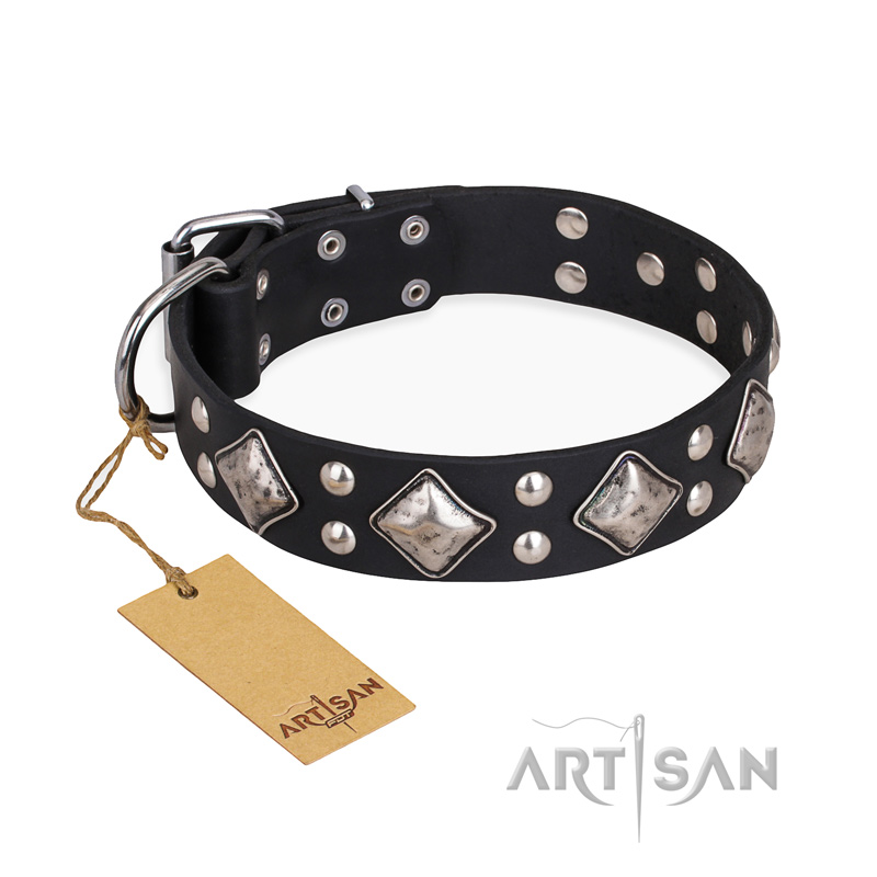 "Smart Geometry" FDT Artisan Studded Leather Dogue de Bordeaux Collar