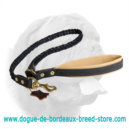 Braided Leather Leash with Handle for all dog breeds