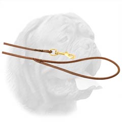 Decorative stitching on Dogue de Bordeaux leash