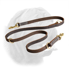 Hand stitched leather leash